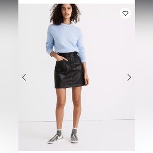 NWT Madewell Vegan Leather A-Line Mini Skirt